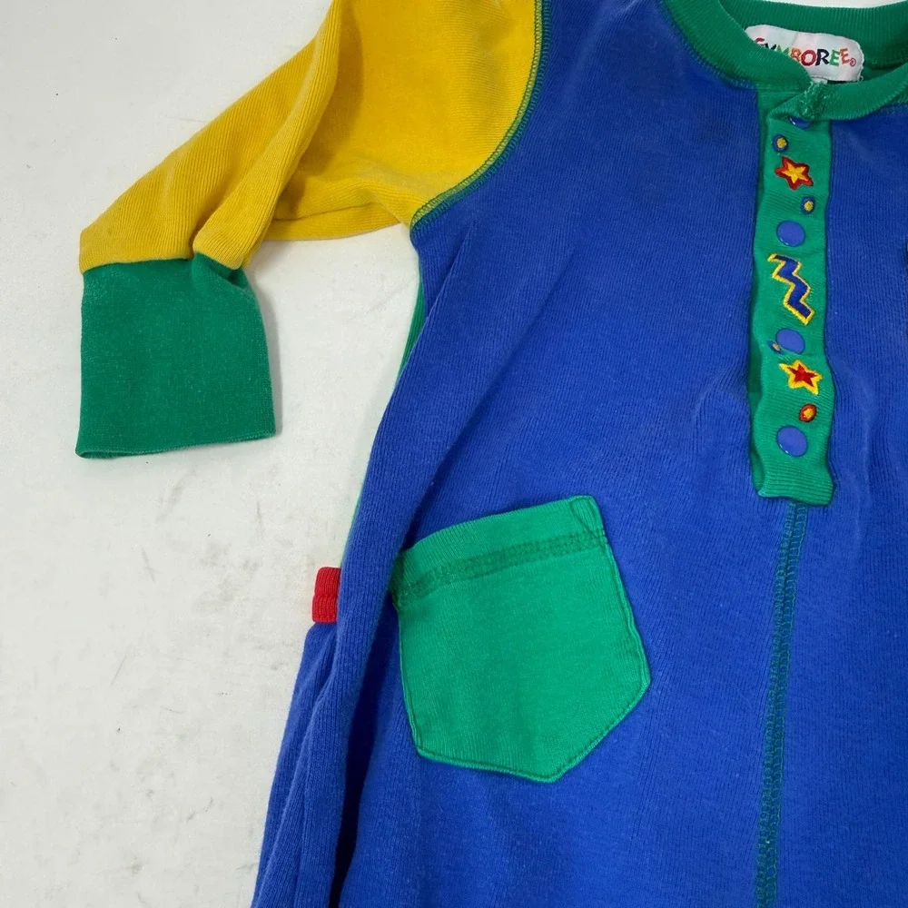Gymboree Vintage Rainbow Tag Colorblock Romper One Piece Infant Baby 6-12 Months